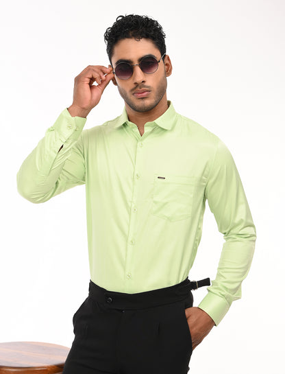 Men's Slim Fit Solid Full Sleeves Casual Shirt