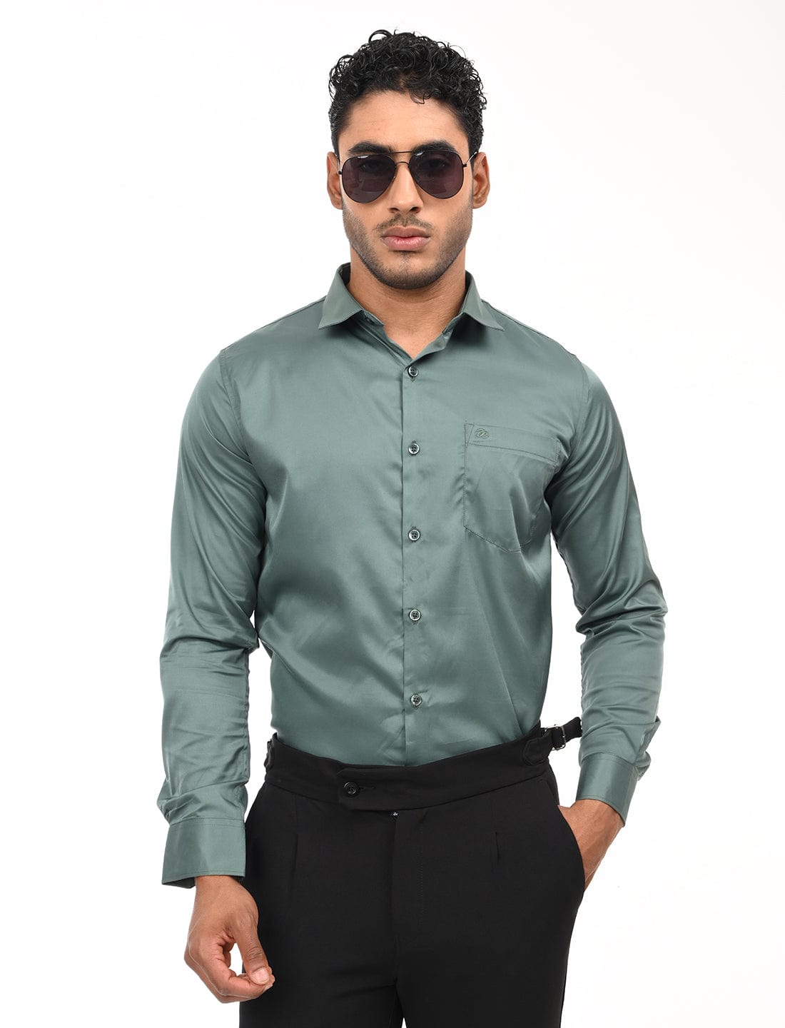 Men's Slim Fit Solid Full Sleeves Casual Shirt