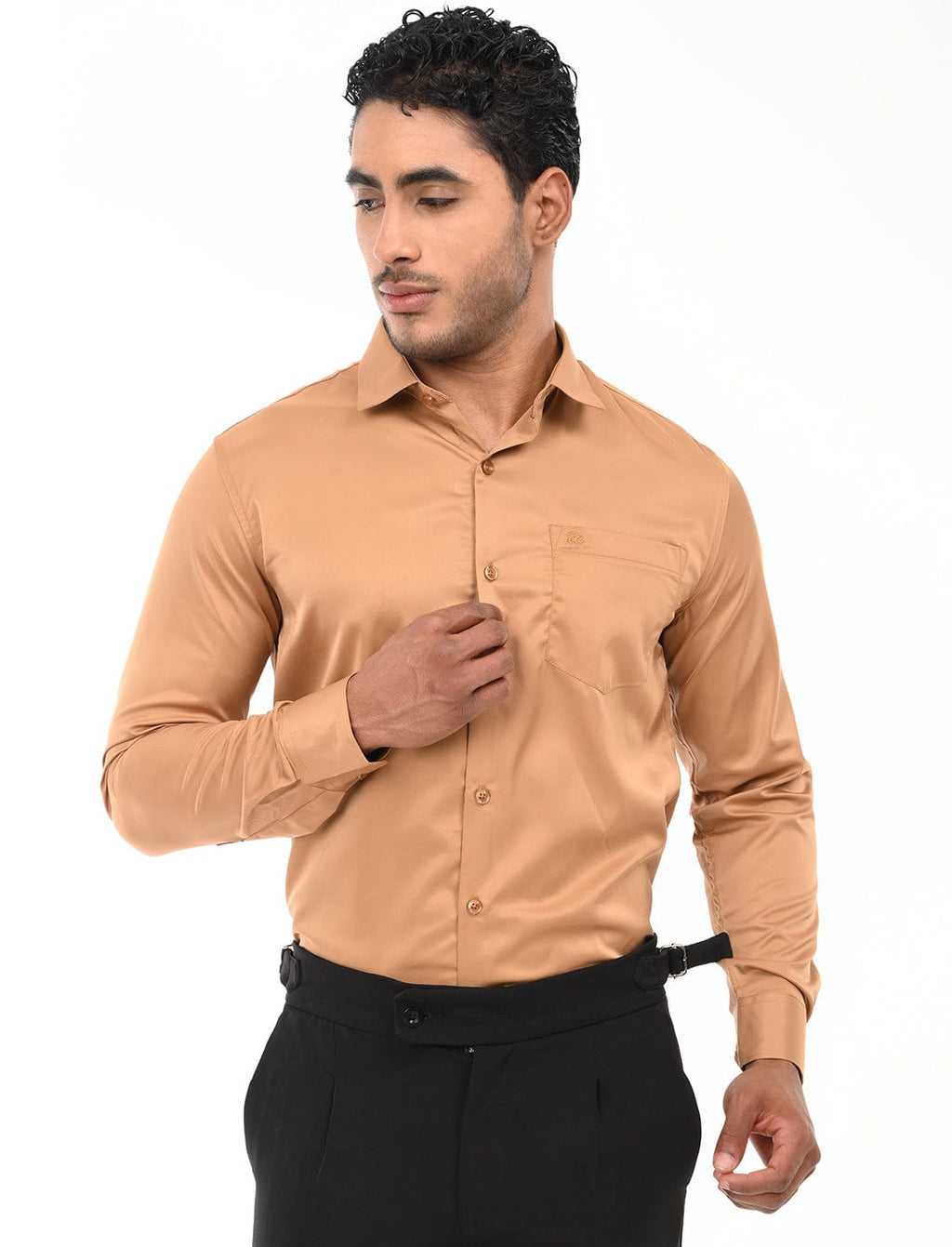 Men's Slim Fit Solid Full Sleeves Casual Shirt