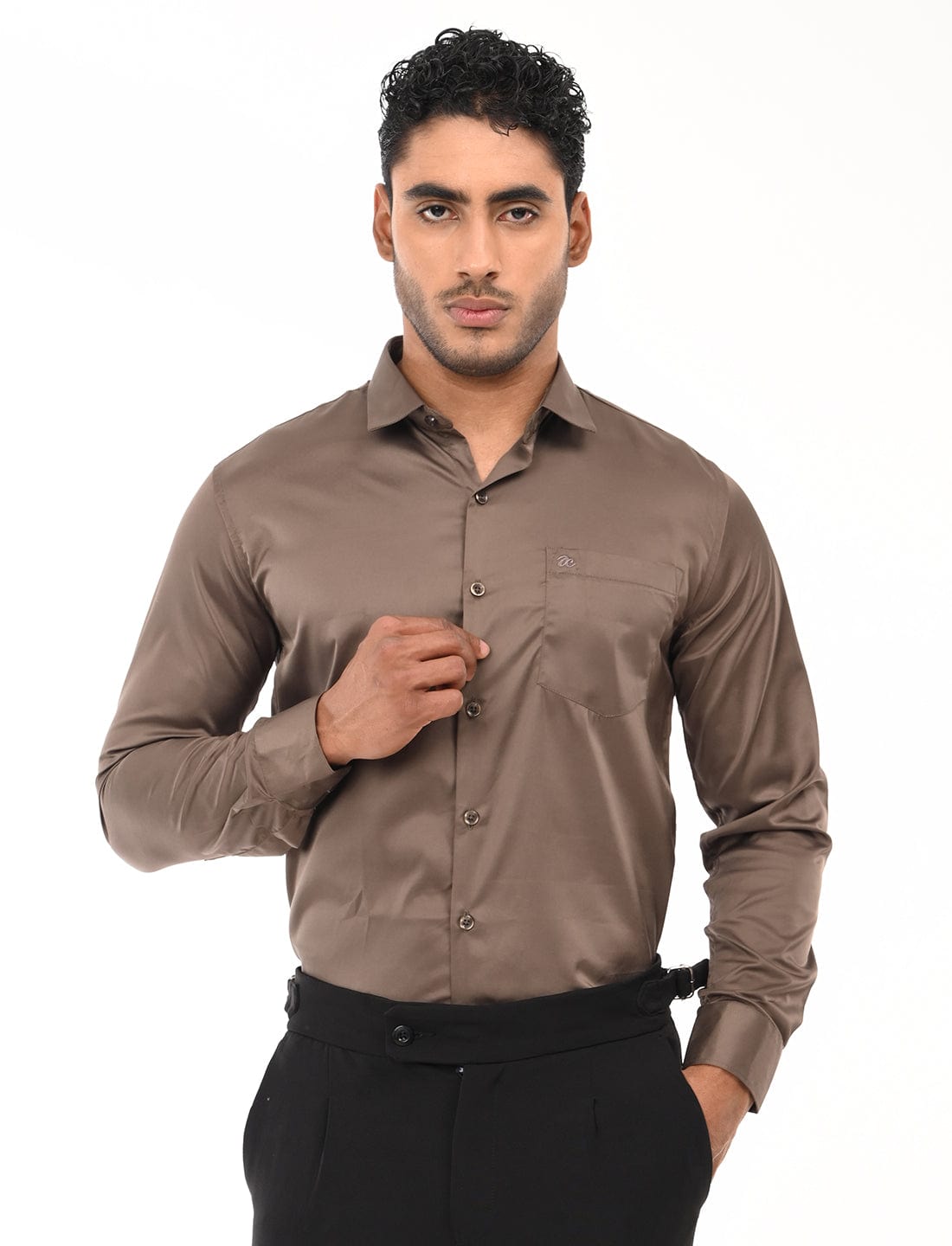 Men's Slim Fit Solid Full Sleeves Casual Shirt