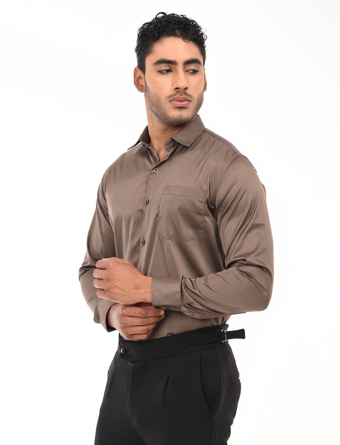 Men's Slim Fit Solid Full Sleeves Casual Shirt