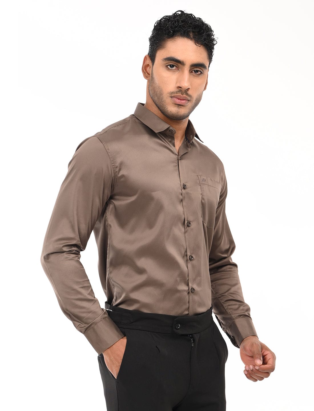 Men's Slim Fit Solid Full Sleeves Casual Shirt