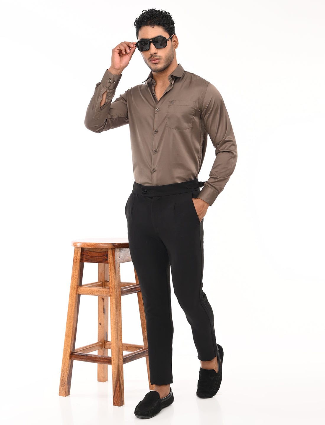 Men's Slim Fit Solid Full Sleeves Casual Shirt