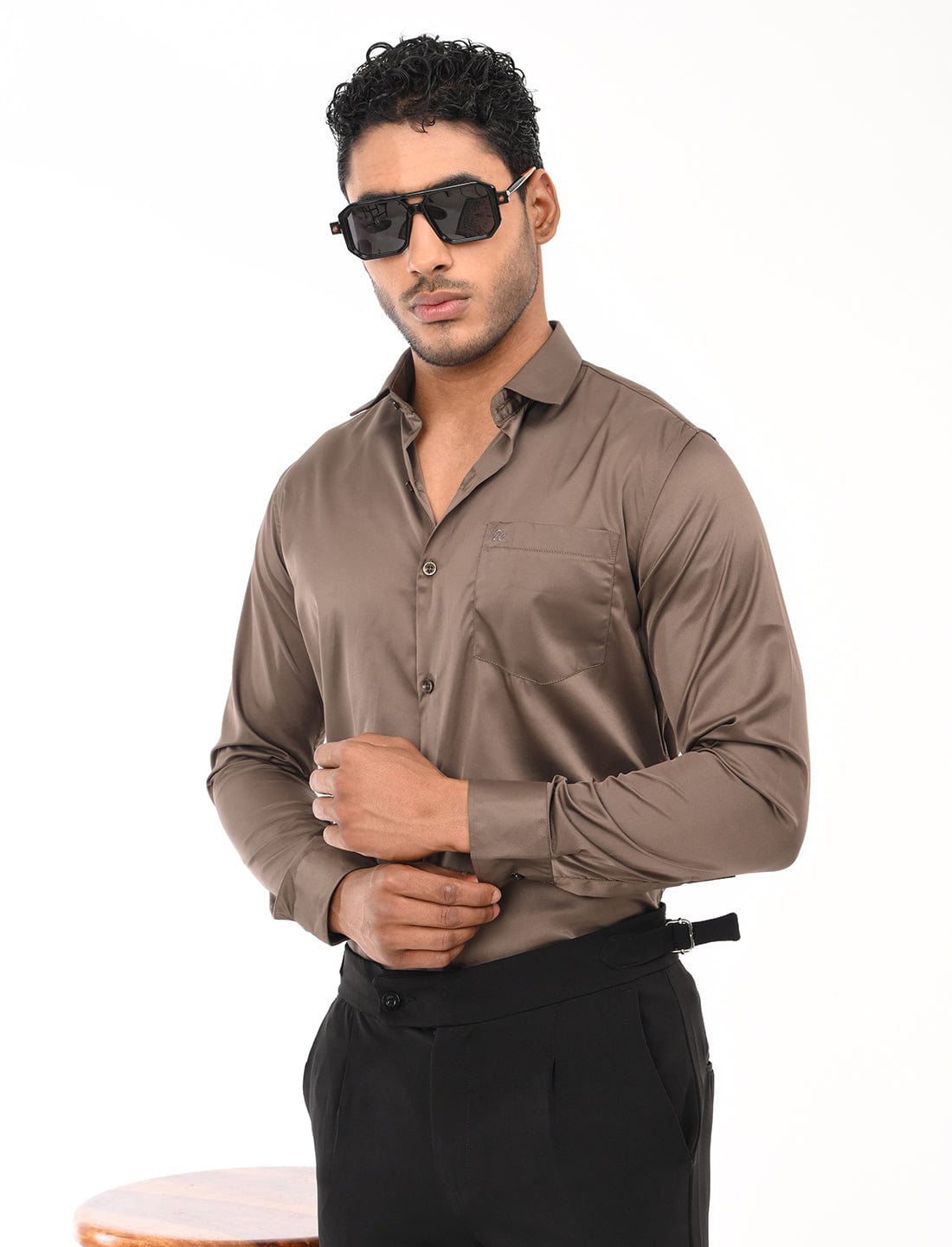 Men's Slim Fit Solid Full Sleeves Casual Shirt