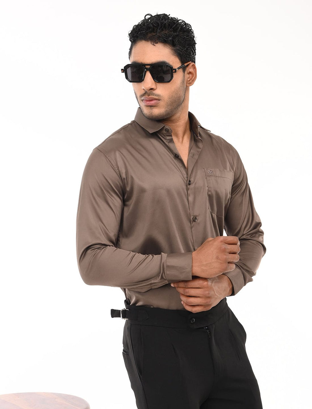 Men's Slim Fit Solid Full Sleeves Casual Shirt