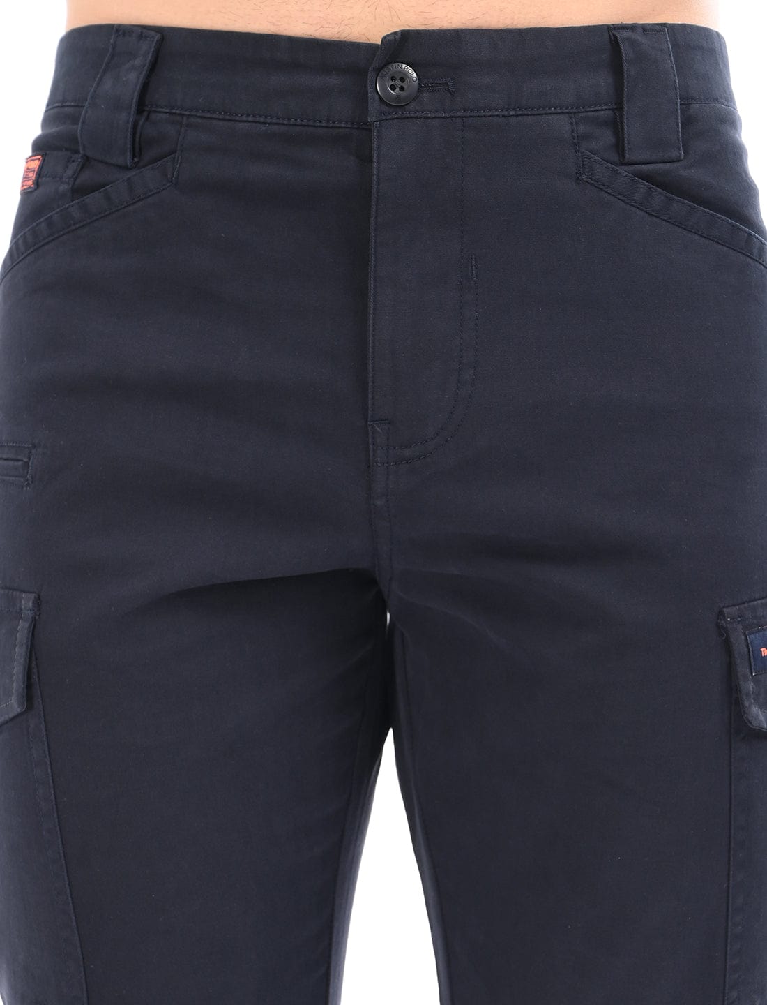 Men's Slim Fit Solid Flat Front Casual Cargos