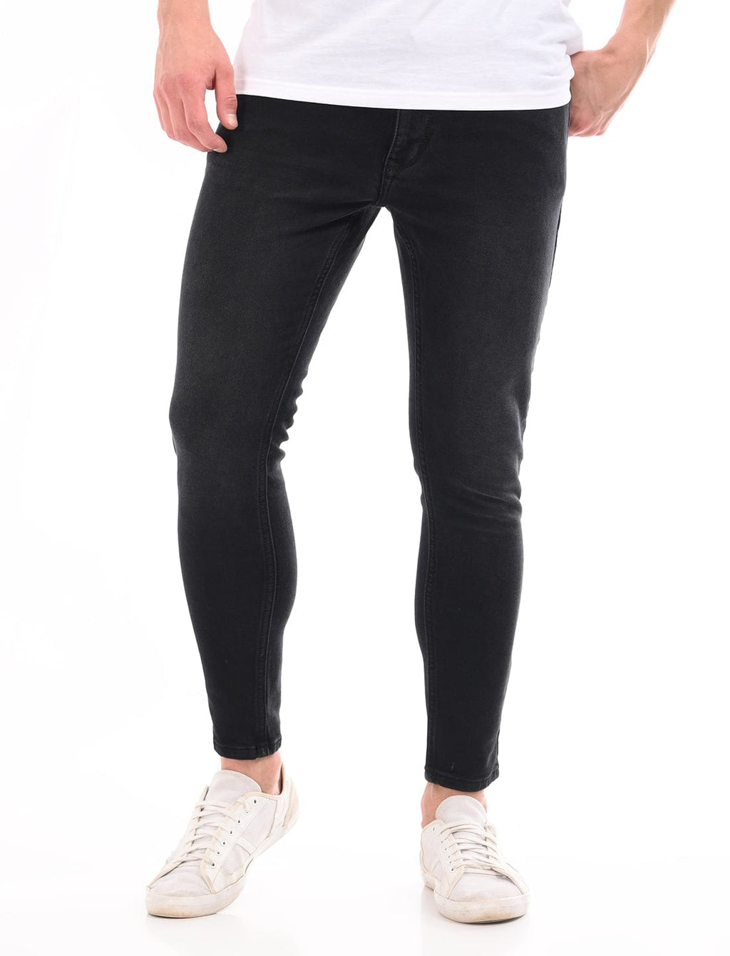 Men's Slim Fit Solid Flat Front Casual Jeans