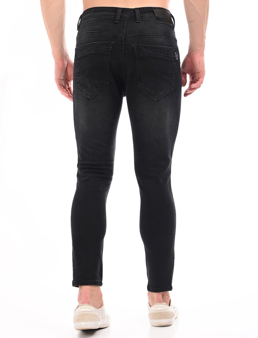 Men's Slim Fit Solid Flat Front Casual Jeans