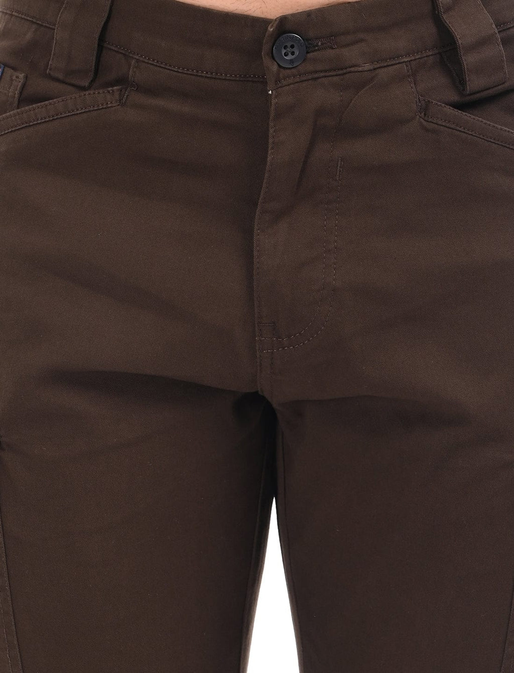 Men's Slim Fit Solid Flat Front Casual Cargos
