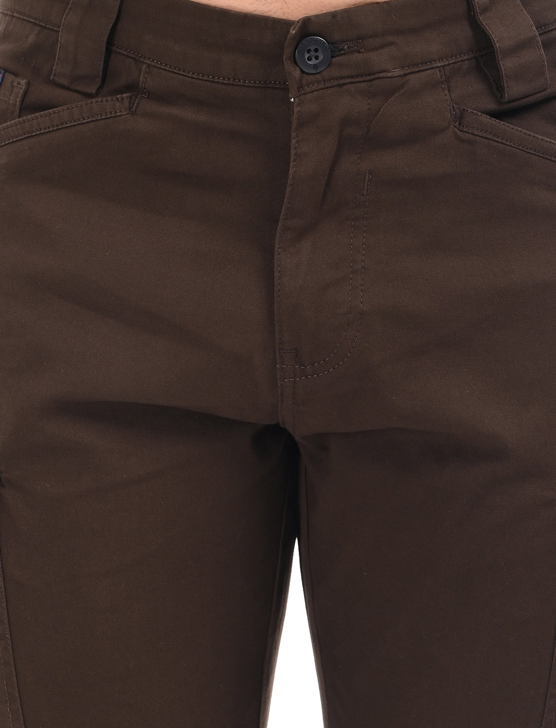 Men's Slim Fit Solid Flat Front Casual Cargos