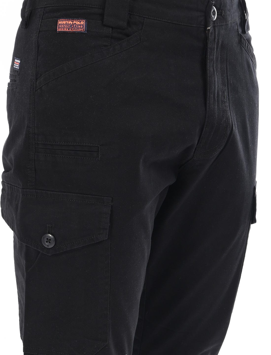 Men's Slim Fit Solid Flat Front Casual Cargos