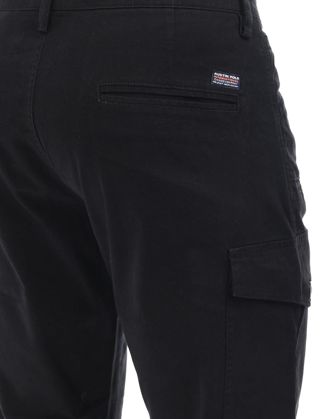 Men's Slim Fit Solid Flat Front Casual Cargos