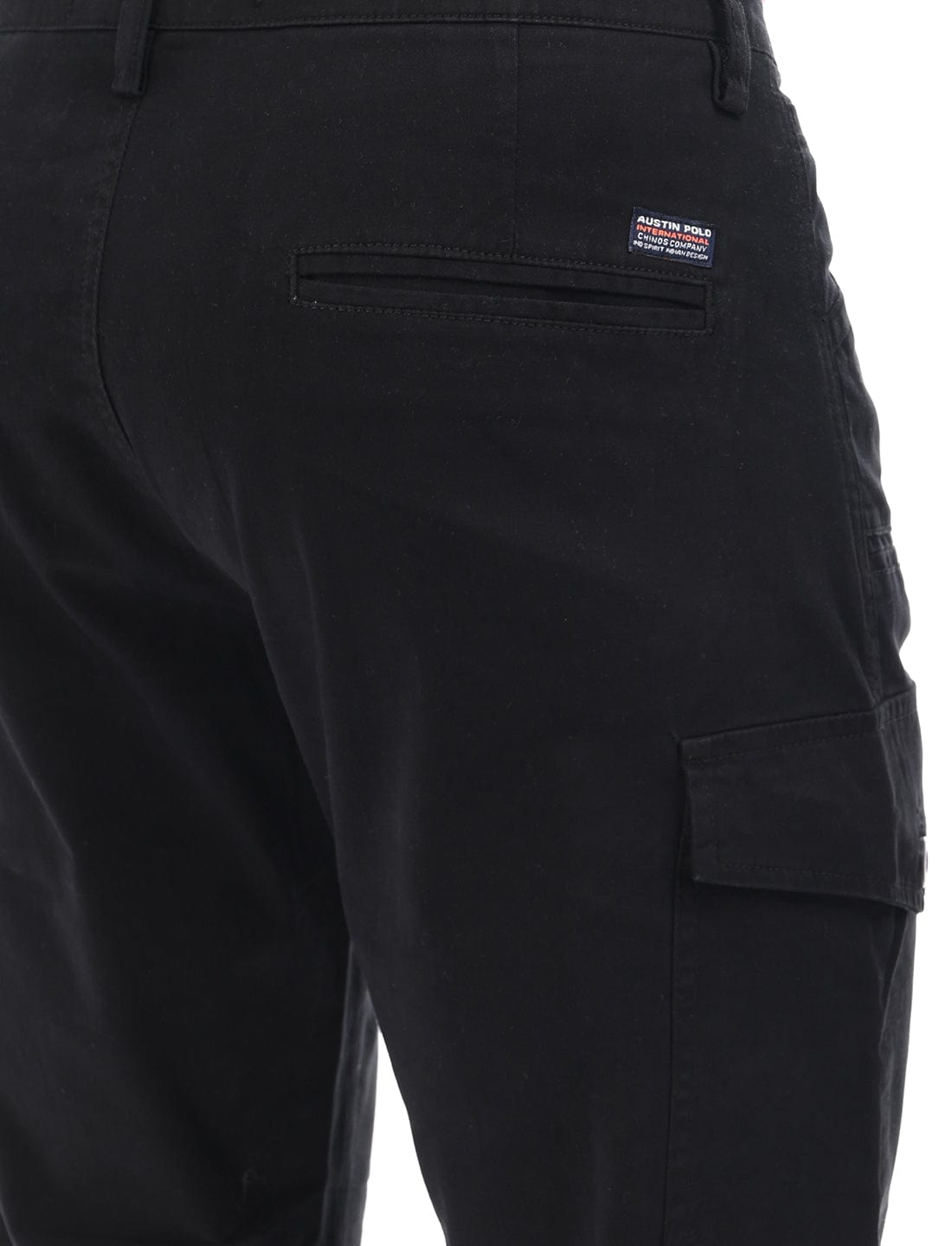 Men's Slim Fit Solid Flat Front Casual Cargos