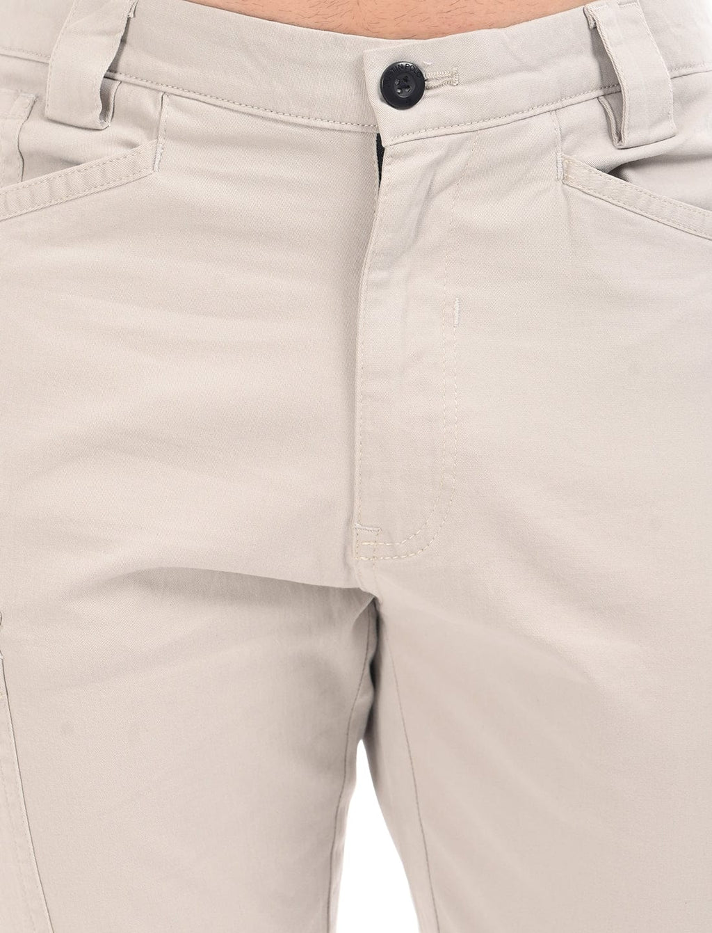 Men's Slim Fit Solid Flat Front Casual Cargos