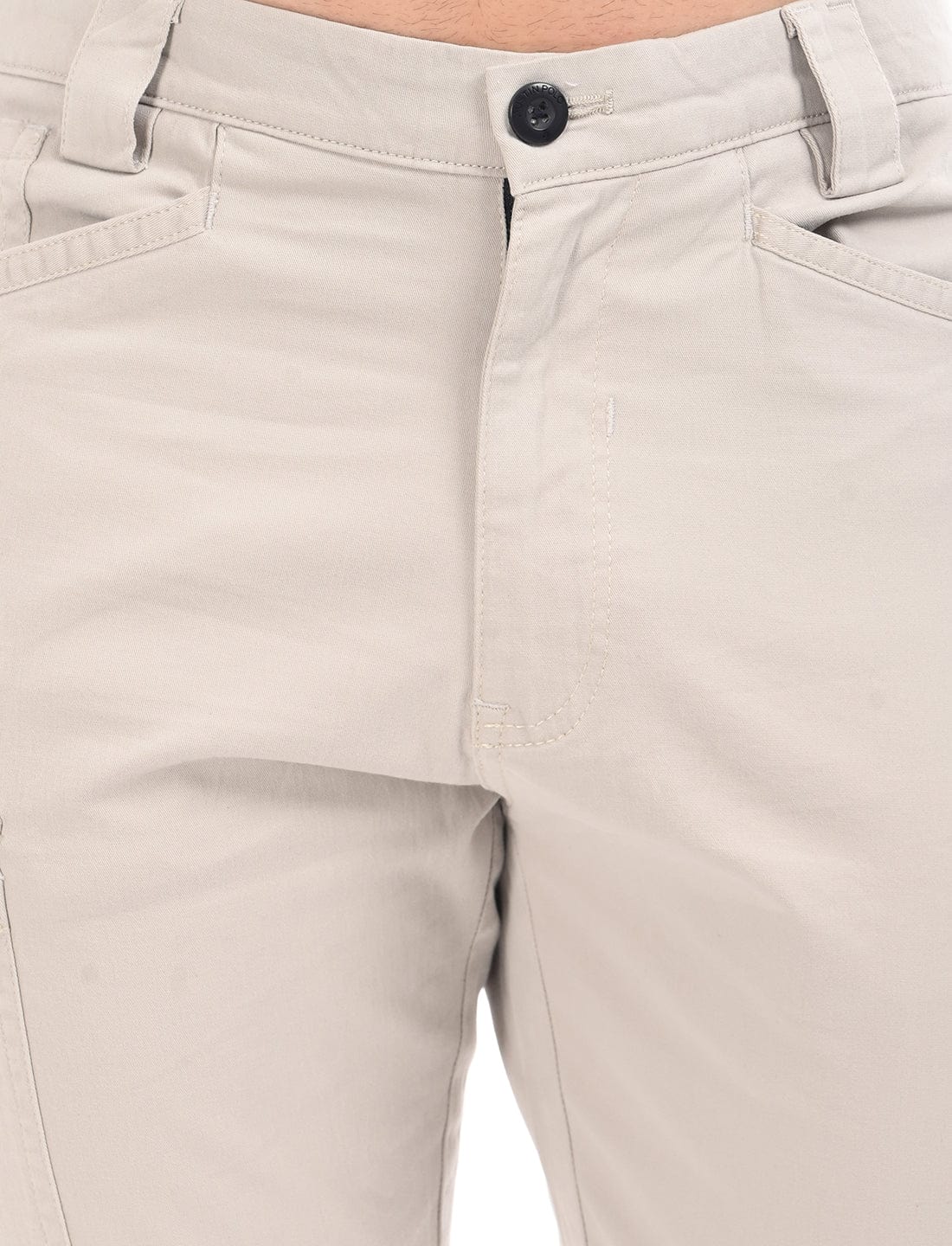 Men's Slim Fit Solid Flat Front Casual Cargos