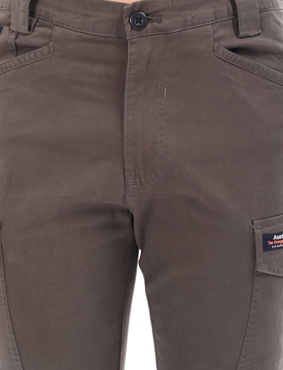 Men's Slim Fit Solid Flat Front Casual Cargos