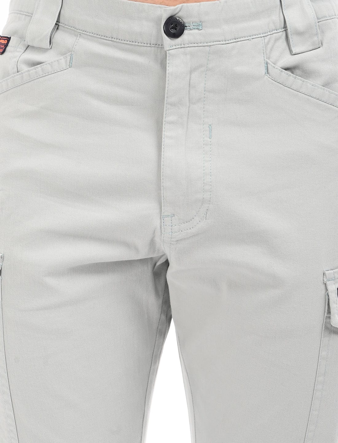 Men's Slim Fit Solid Flat Front Casual Cargos