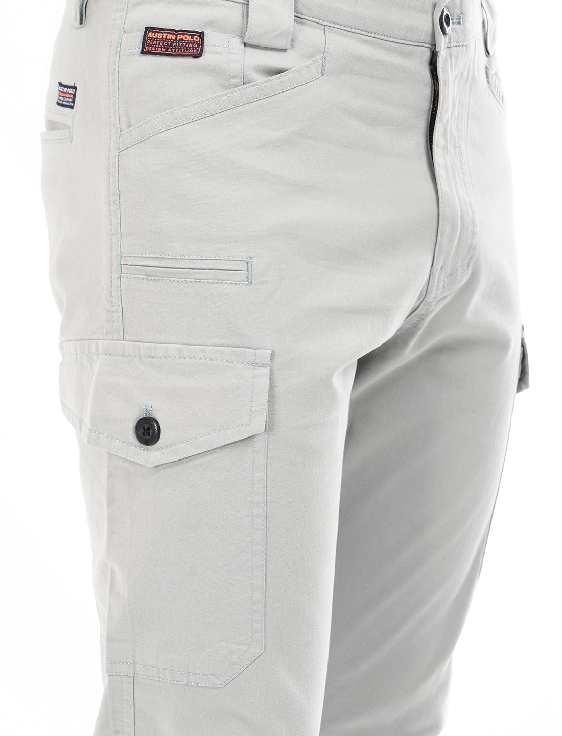 Men's Slim Fit Solid Flat Front Casual Cargos
