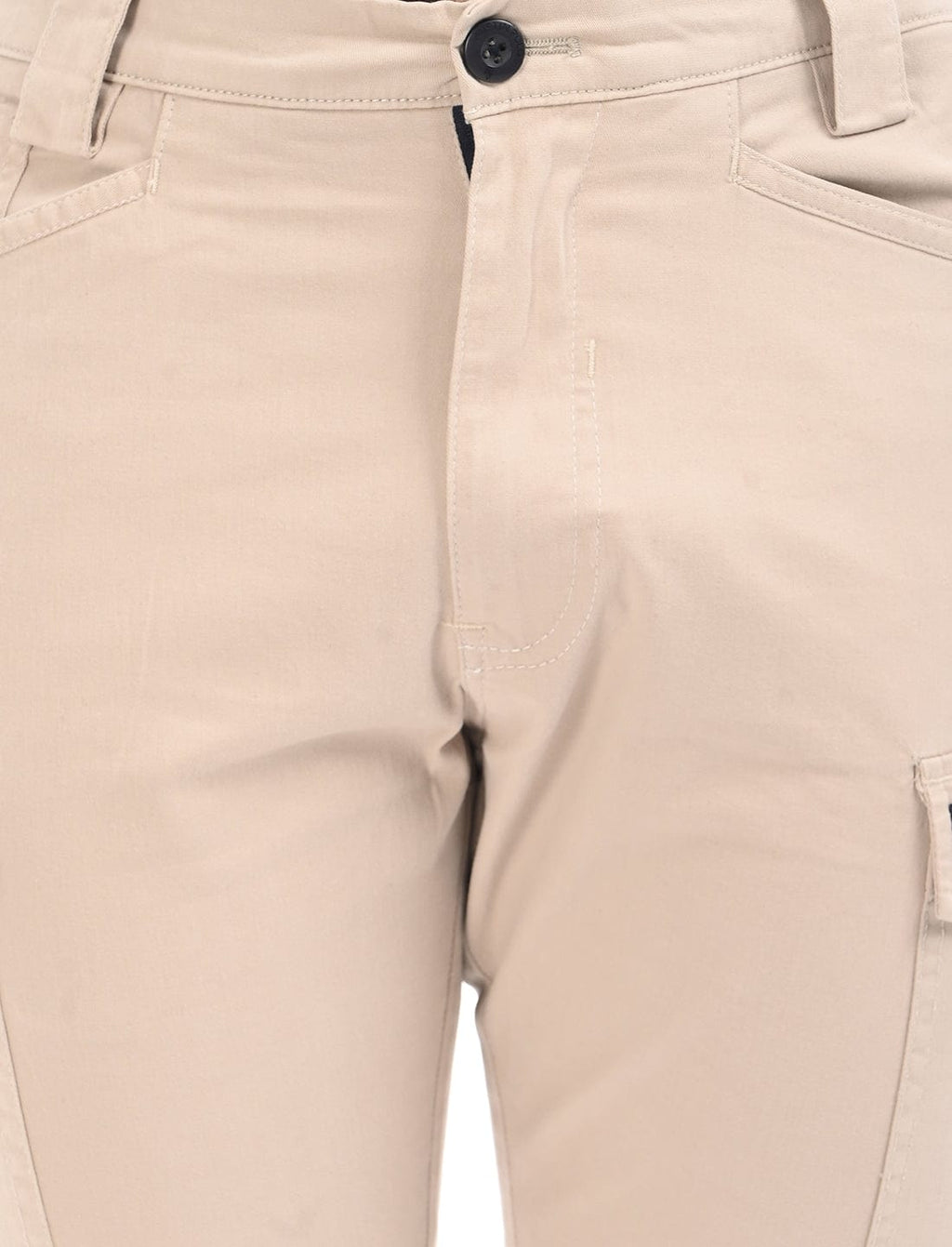 Men's Slim Fit Solid Flat Front Casual Cargos