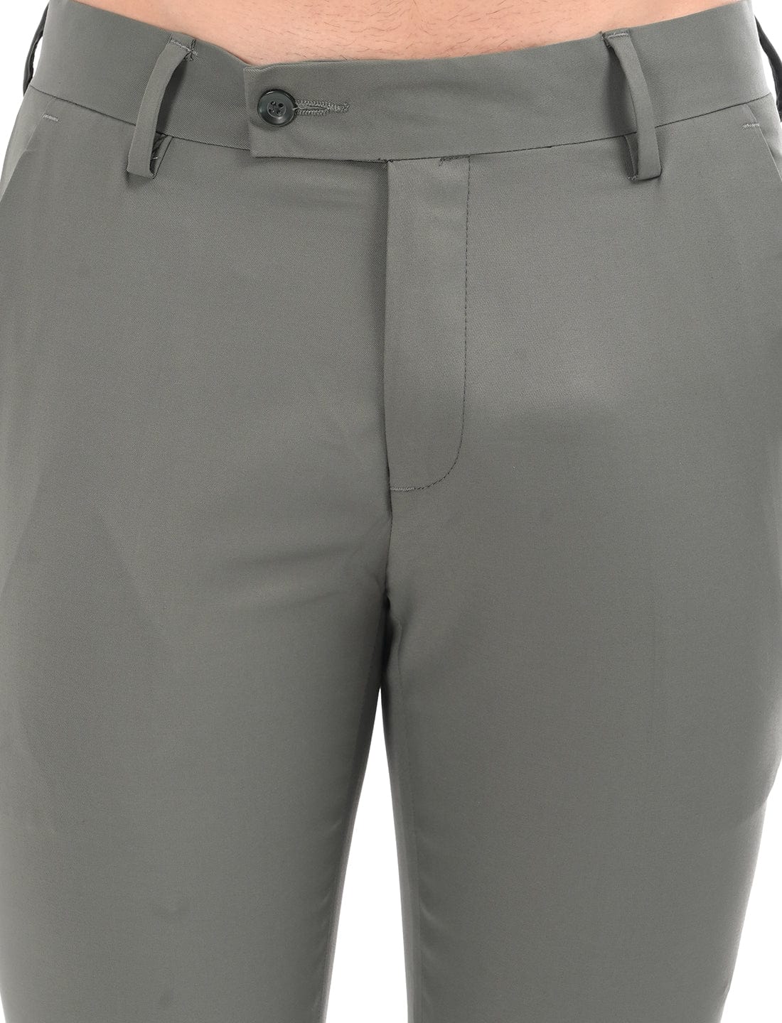 Men's Slim Fit Solid Flat Front Formal Trousers