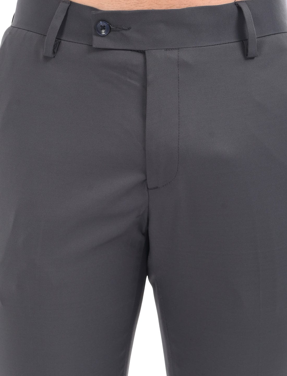 Men's Slim Fit Solid Flat Front Formal Trousers