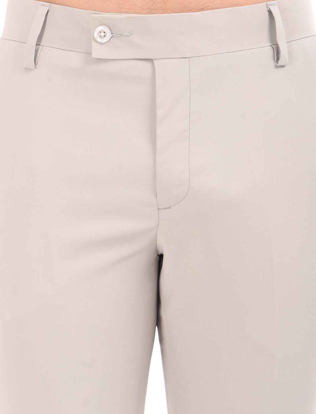 Men's Slim Fit Solid Flat Front Formal Trousers