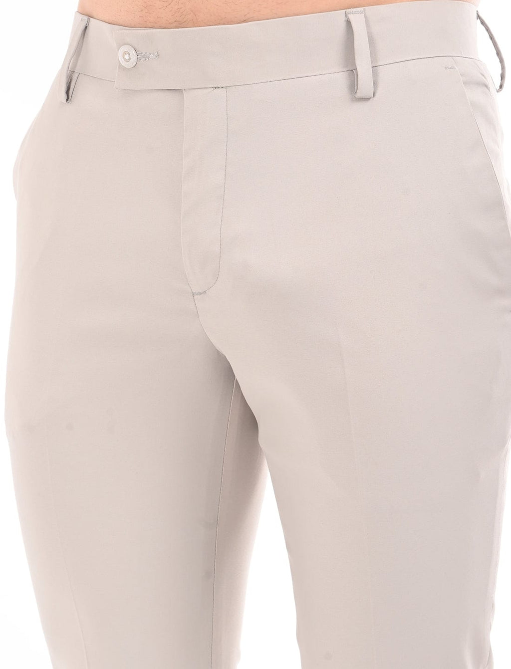 Men's Slim Fit Solid Flat Front Formal Trousers