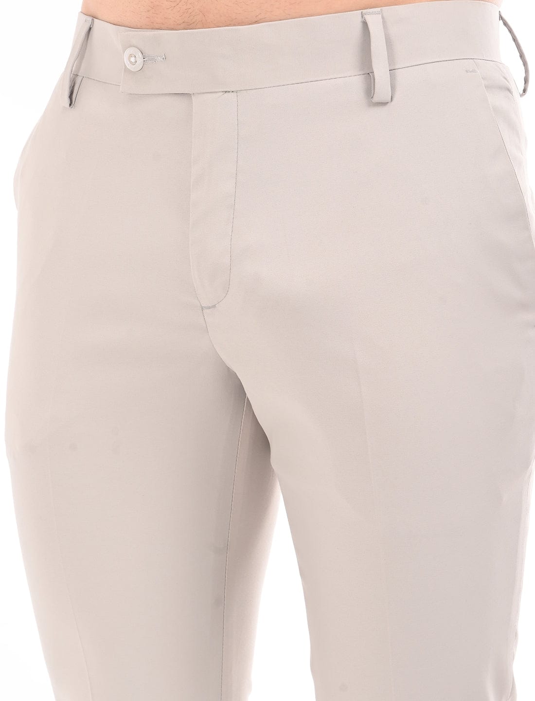 Men's Slim Fit Solid Flat Front Formal Trousers