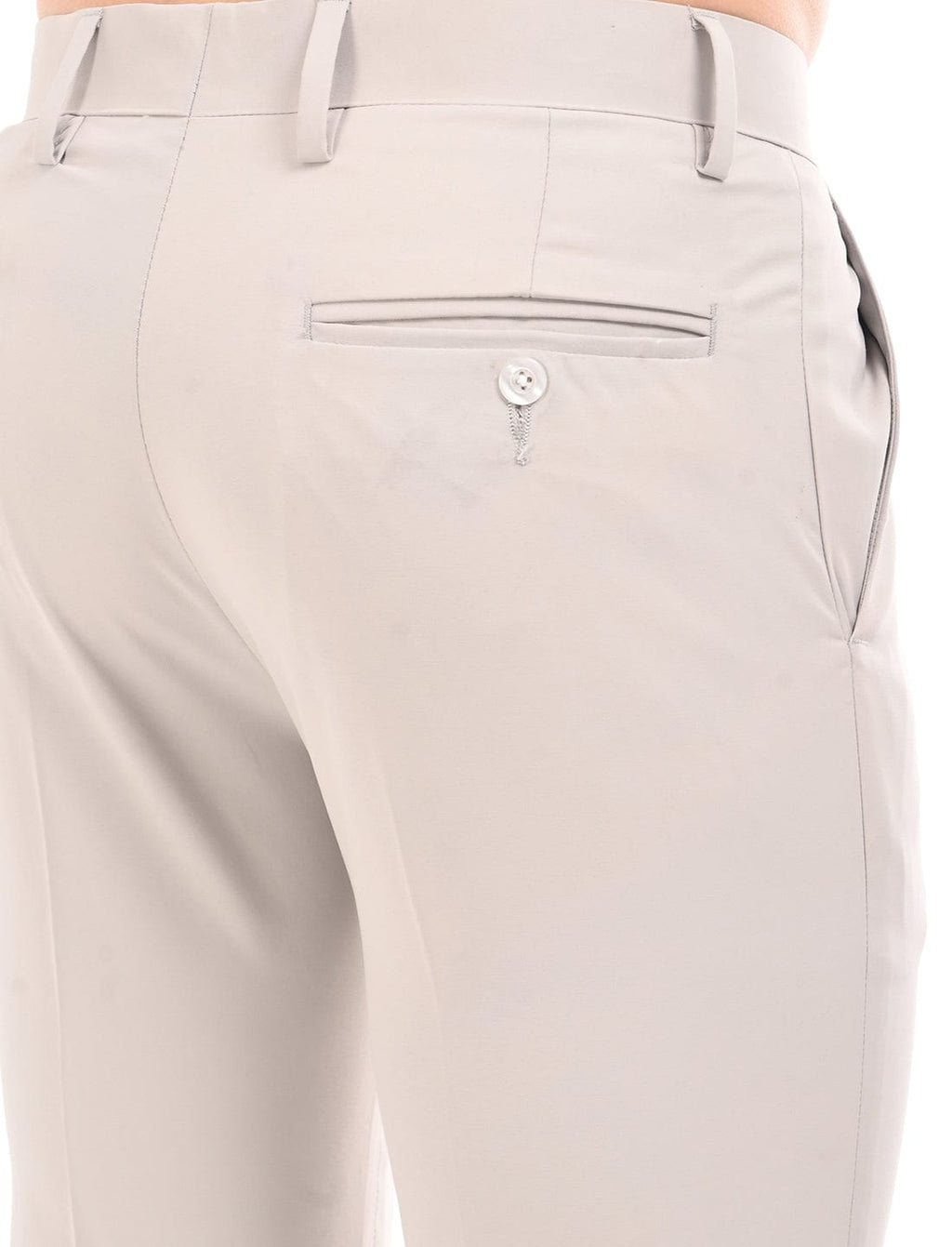 Men's Slim Fit Solid Flat Front Formal Trousers