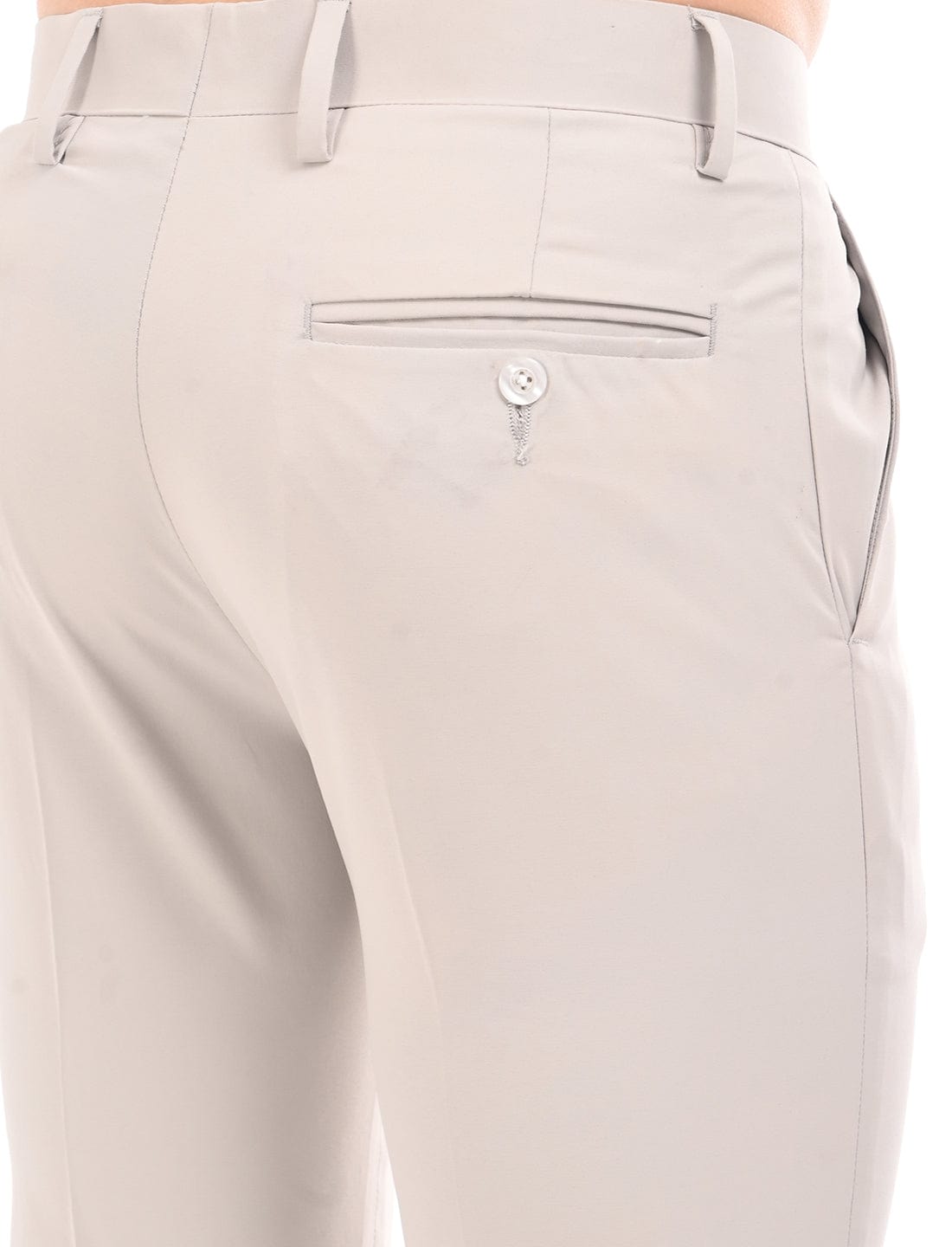 Men's Slim Fit Solid Flat Front Formal Trousers