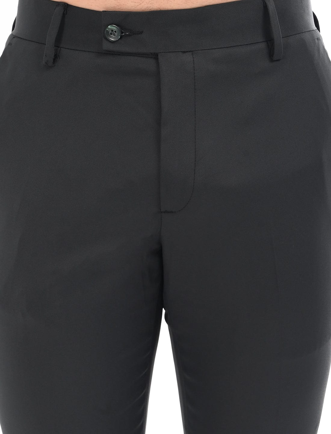 Men's Slim Fit Solid Flat Front Formal Trousers