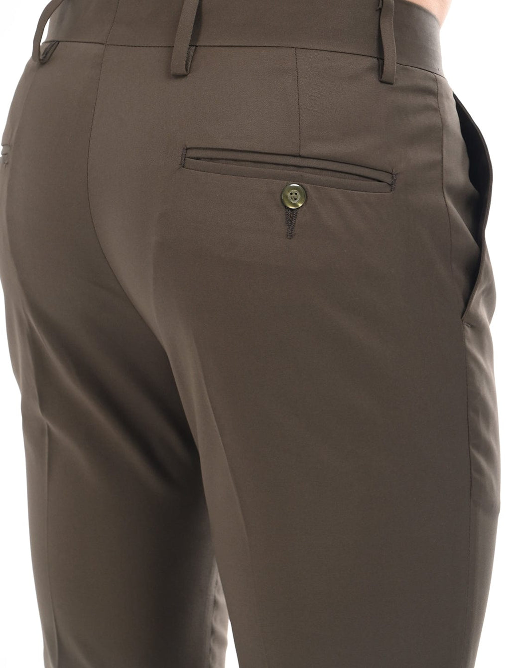 Men's Slim Fit Solid Flat Front Formal Trousers
