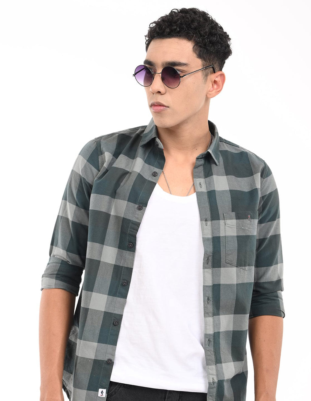 Men's Slim Fit Checks Full Sleeves Casual Shirt