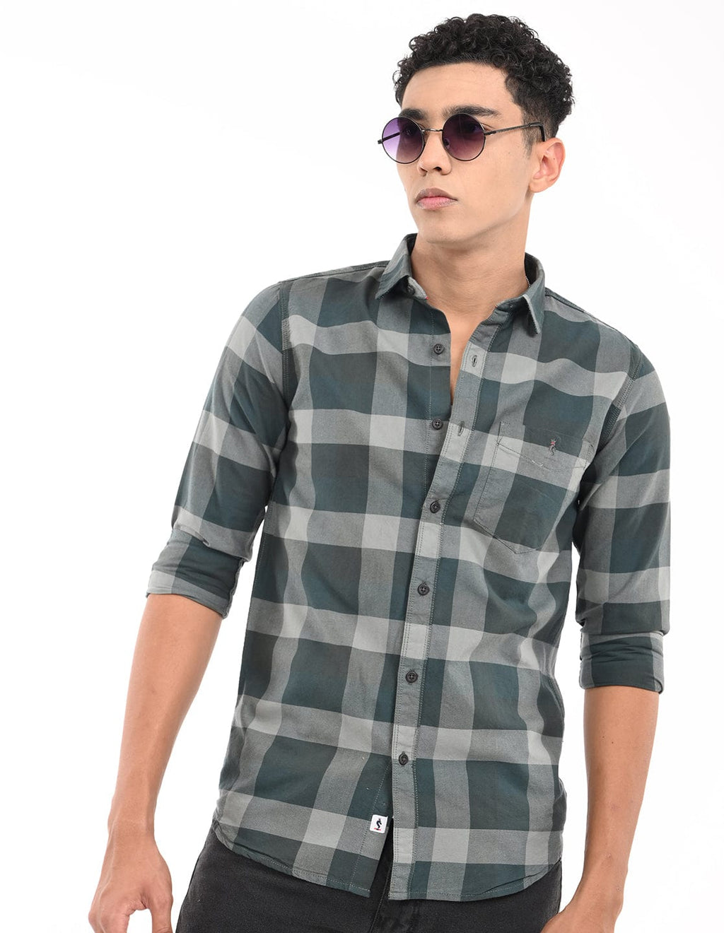 Men's Slim Fit Checks Full Sleeves Casual Shirt