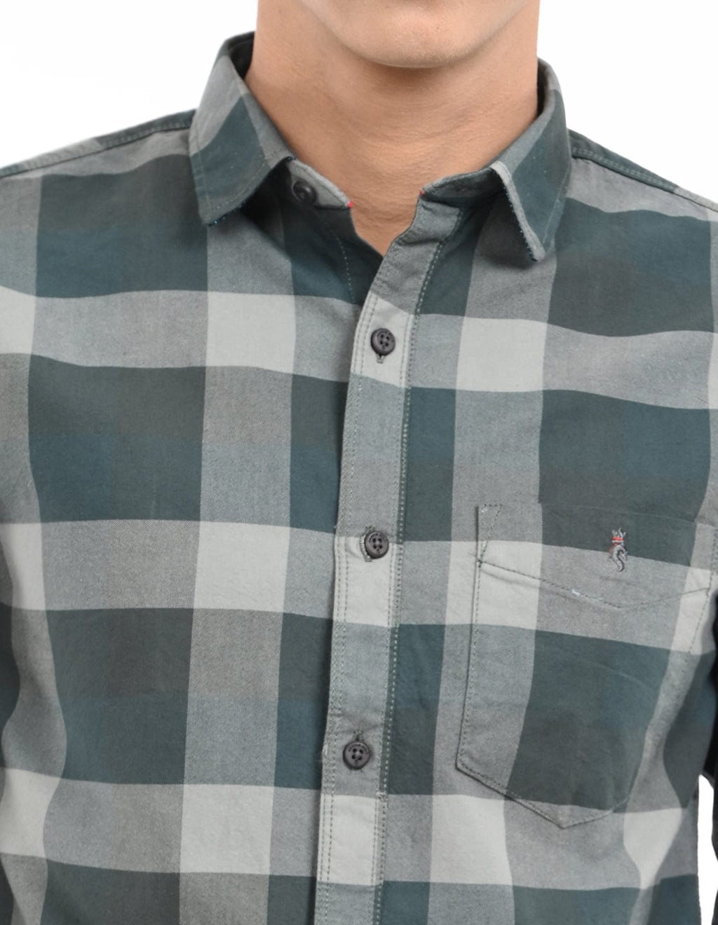 Men's Slim Fit Checks Full Sleeves Casual Shirt