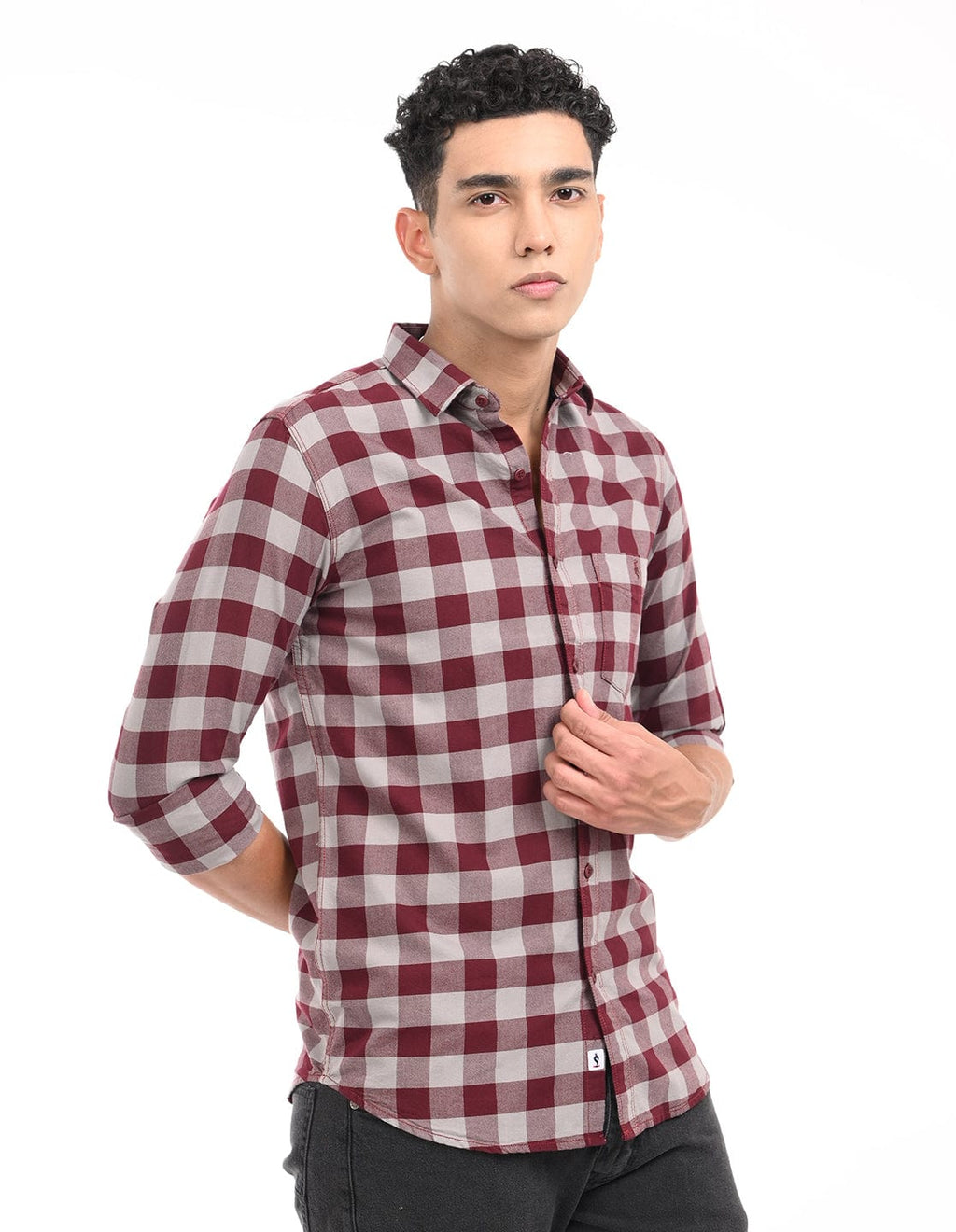Men's Slim Fit Checks Full Sleeves Casual Shirt