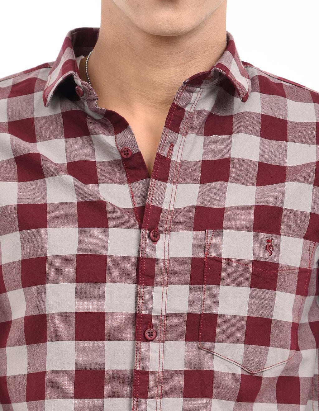 Men's Slim Fit Checks Full Sleeves Casual Shirt