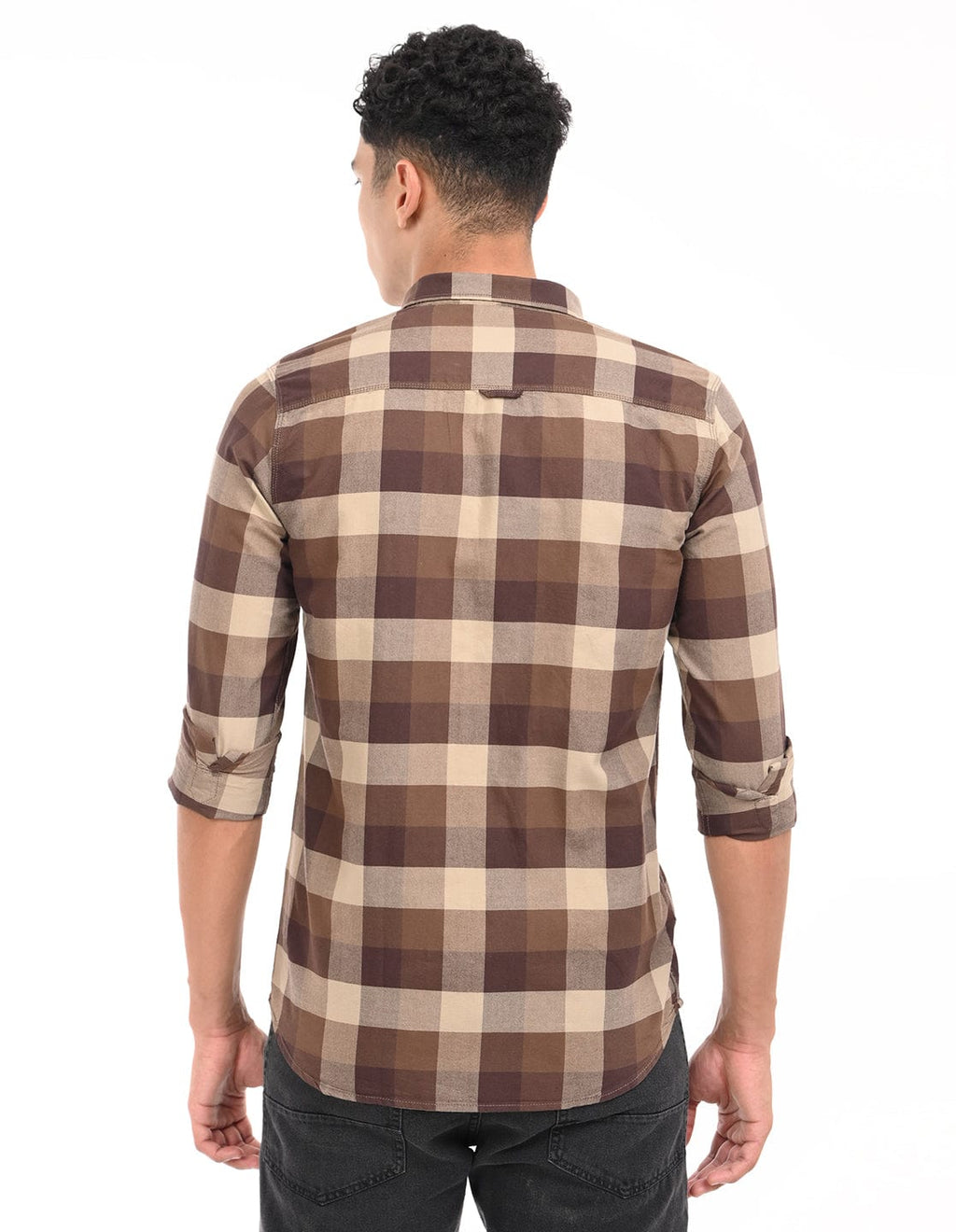 Men's Slim Fit Checks Full Sleeves Casual Shirt