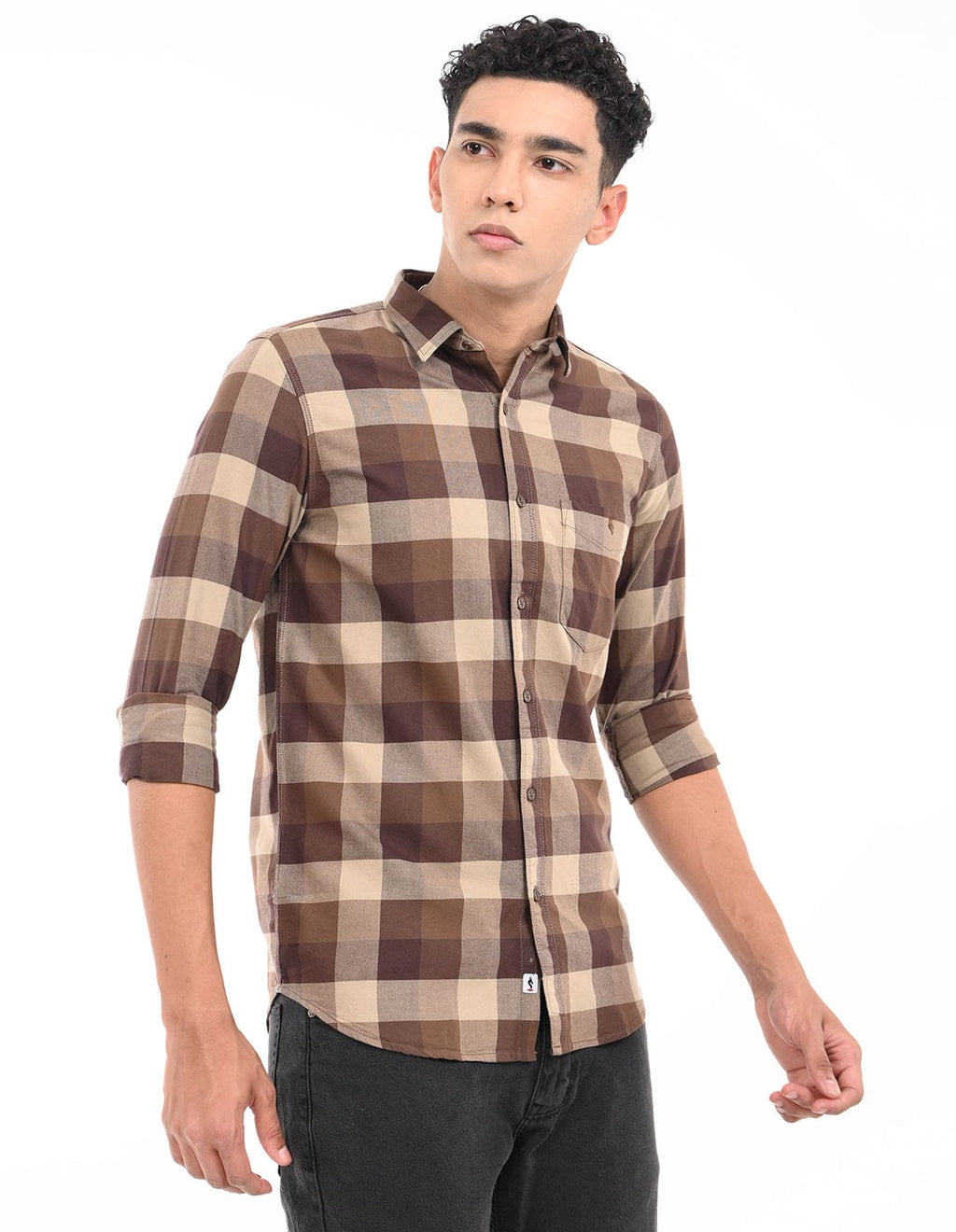 Men's Slim Fit Checks Full Sleeves Casual Shirt