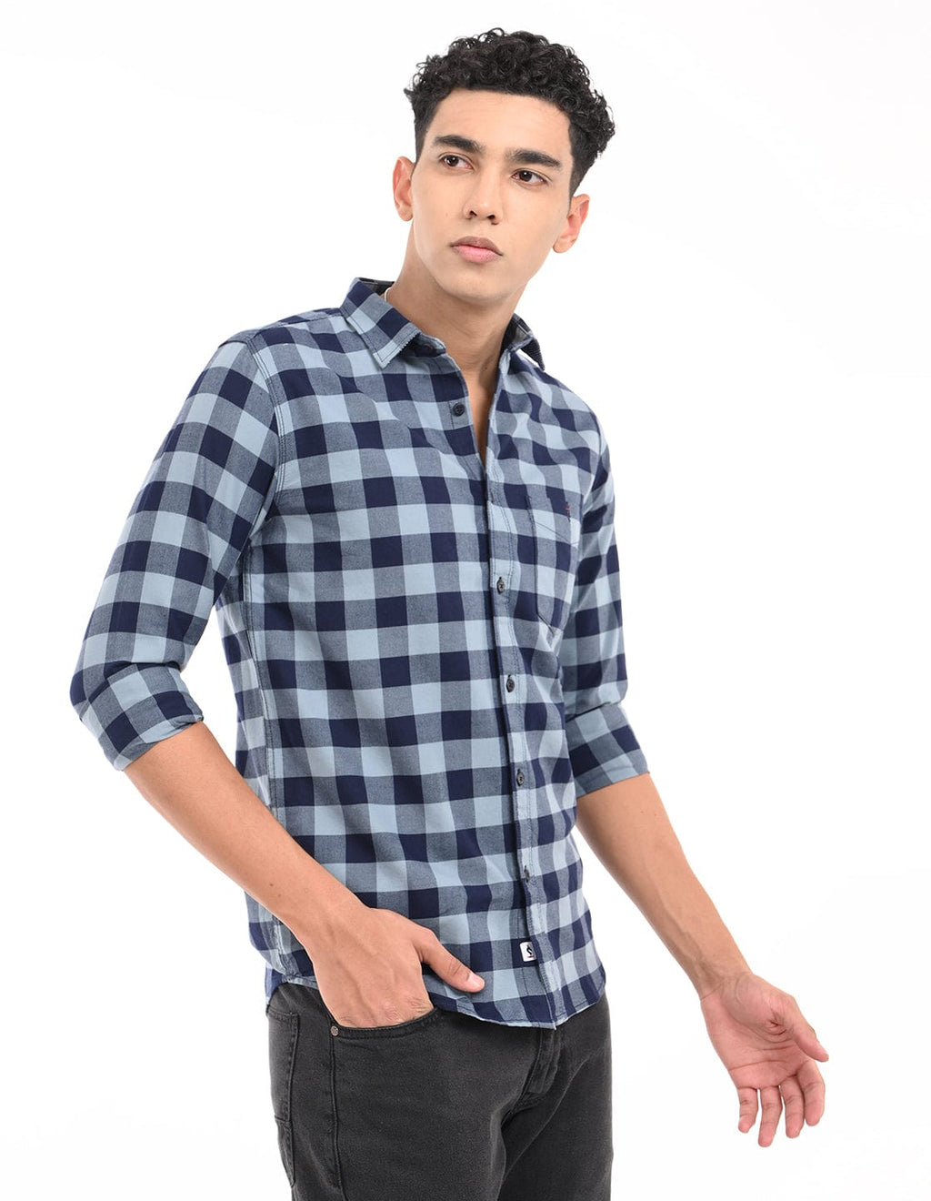 Men's Slim Fit Checks Full Sleeves Casual Shirt