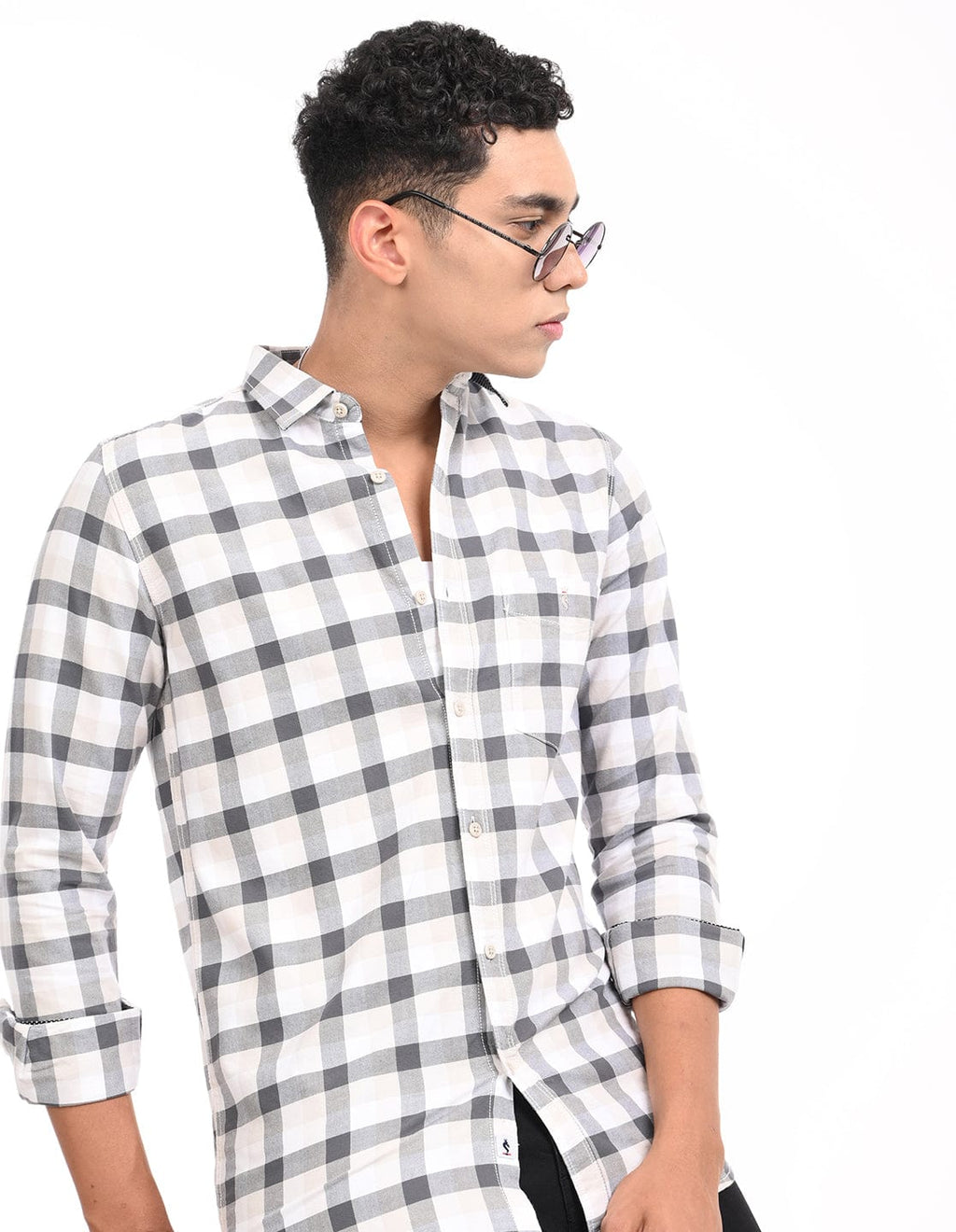 Men's Slim Fit Checks Full Sleeves Casual Shirt