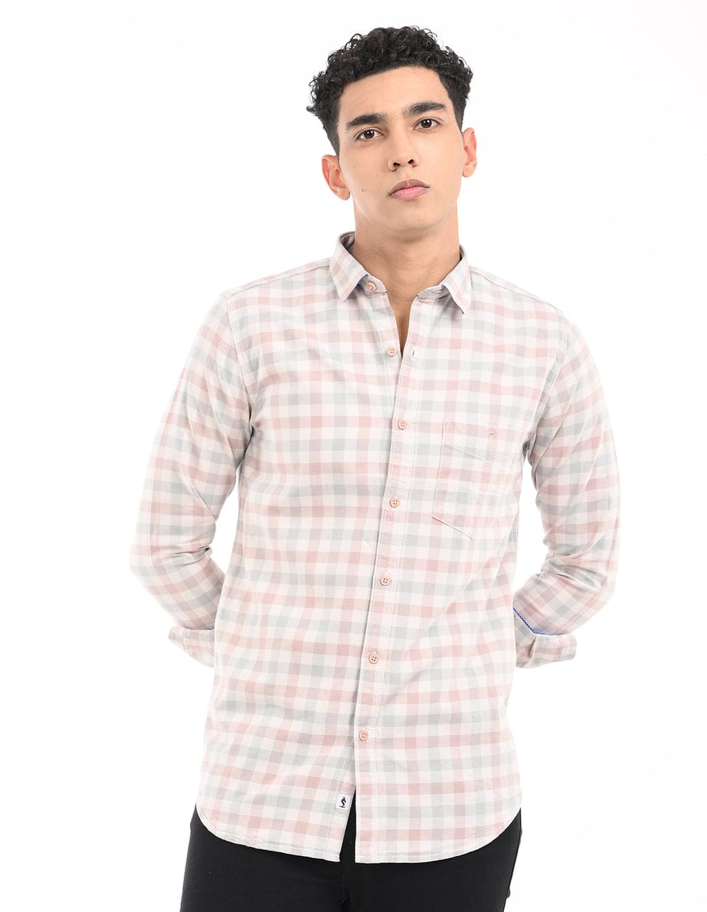 Men's Slim Fit Checks Full Sleeves Casual Shirt