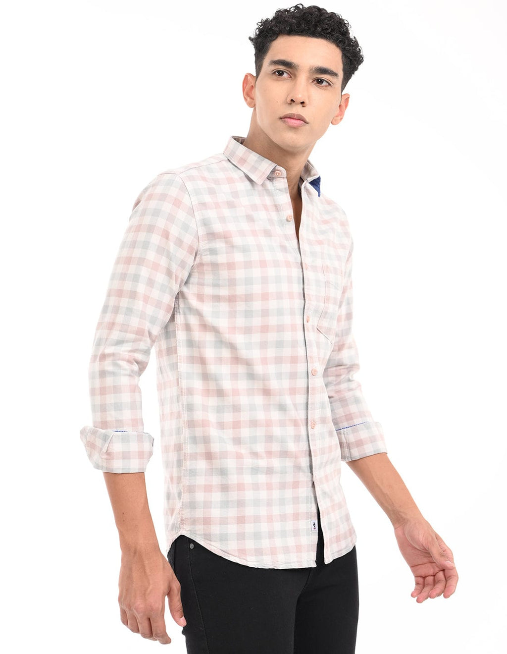 Men's Slim Fit Checks Full Sleeves Casual Shirt