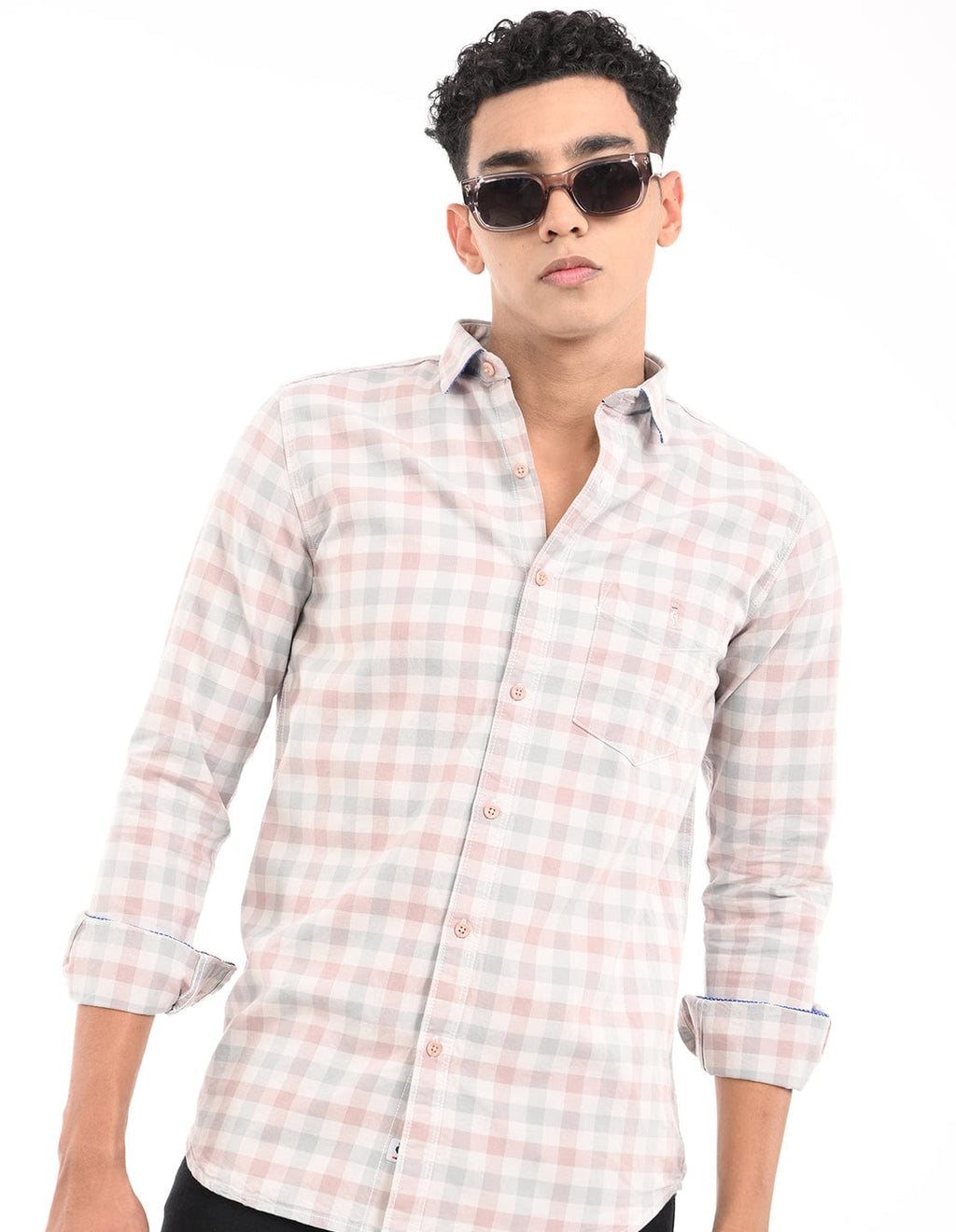Men's Slim Fit Checks Full Sleeves Casual Shirt