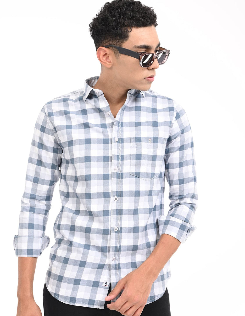 Men's Slim Fit Checks Full Sleeves Casual Shirt