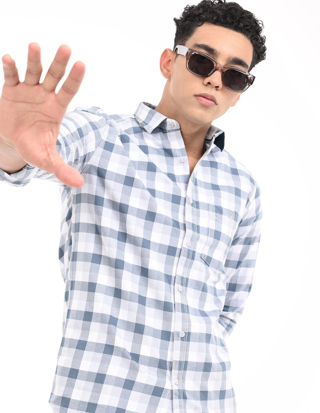 Men's Slim Fit Checks Full Sleeves Casual Shirt