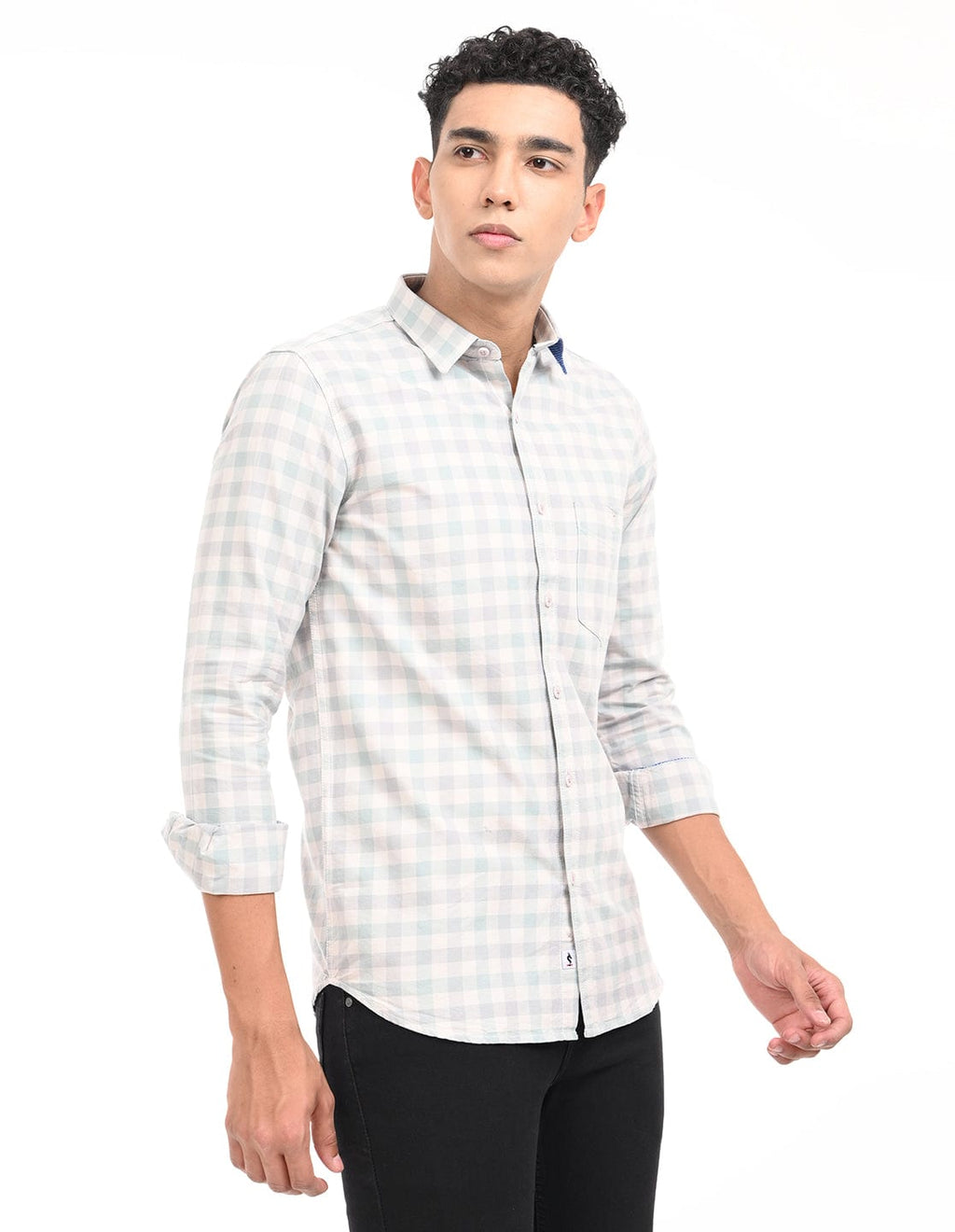 Men's Slim Fit Checks Full Sleeves Casual Shirt