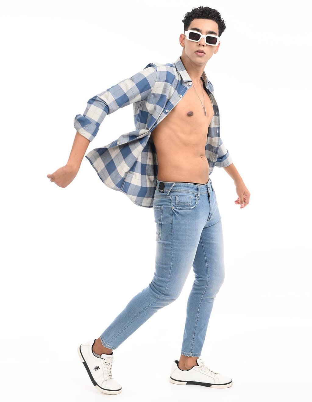 Men's Slim Fit Checks Full Sleeves Casual Shirt