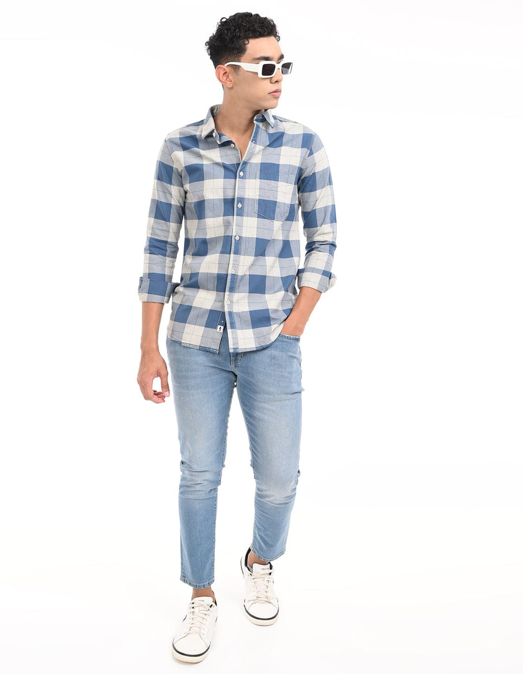 Men's Slim Fit Checks Full Sleeves Casual Shirt