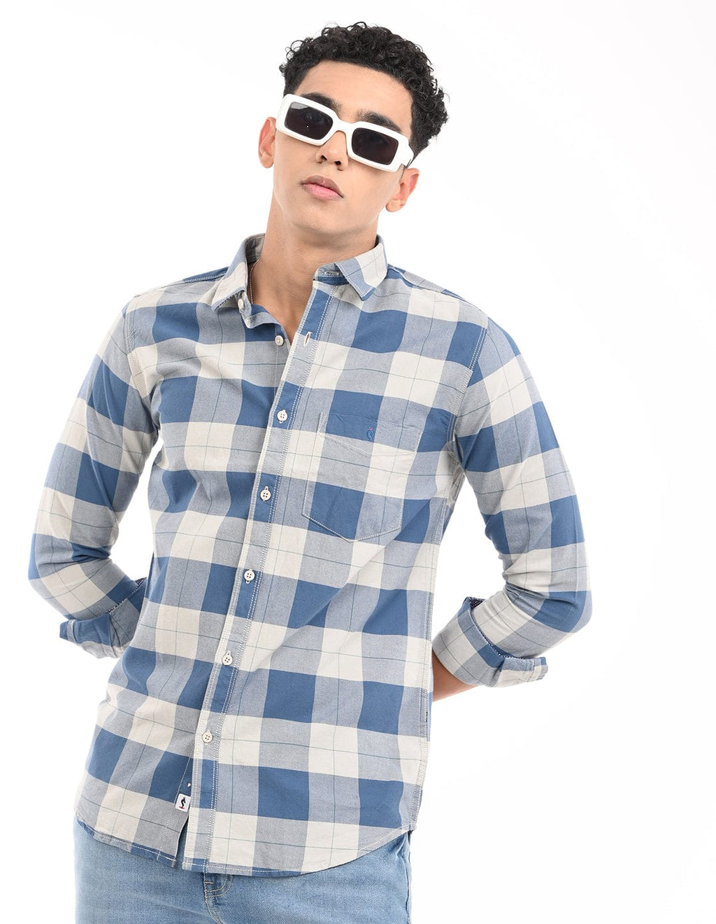 Men's Slim Fit Checks Full Sleeves Casual Shirt
